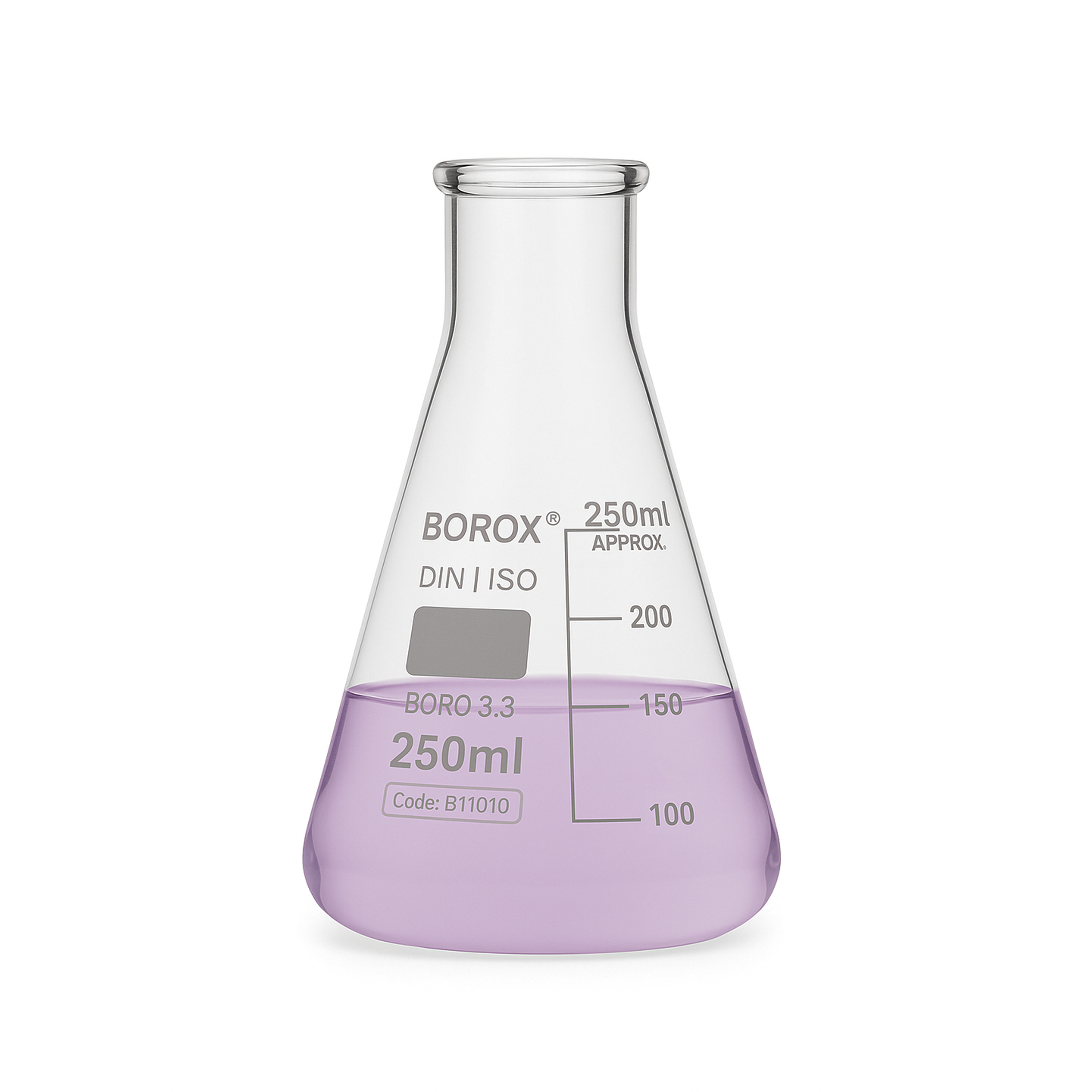 Matraz Erlenmeyer de vidrio – Cuello estrecho, graduado