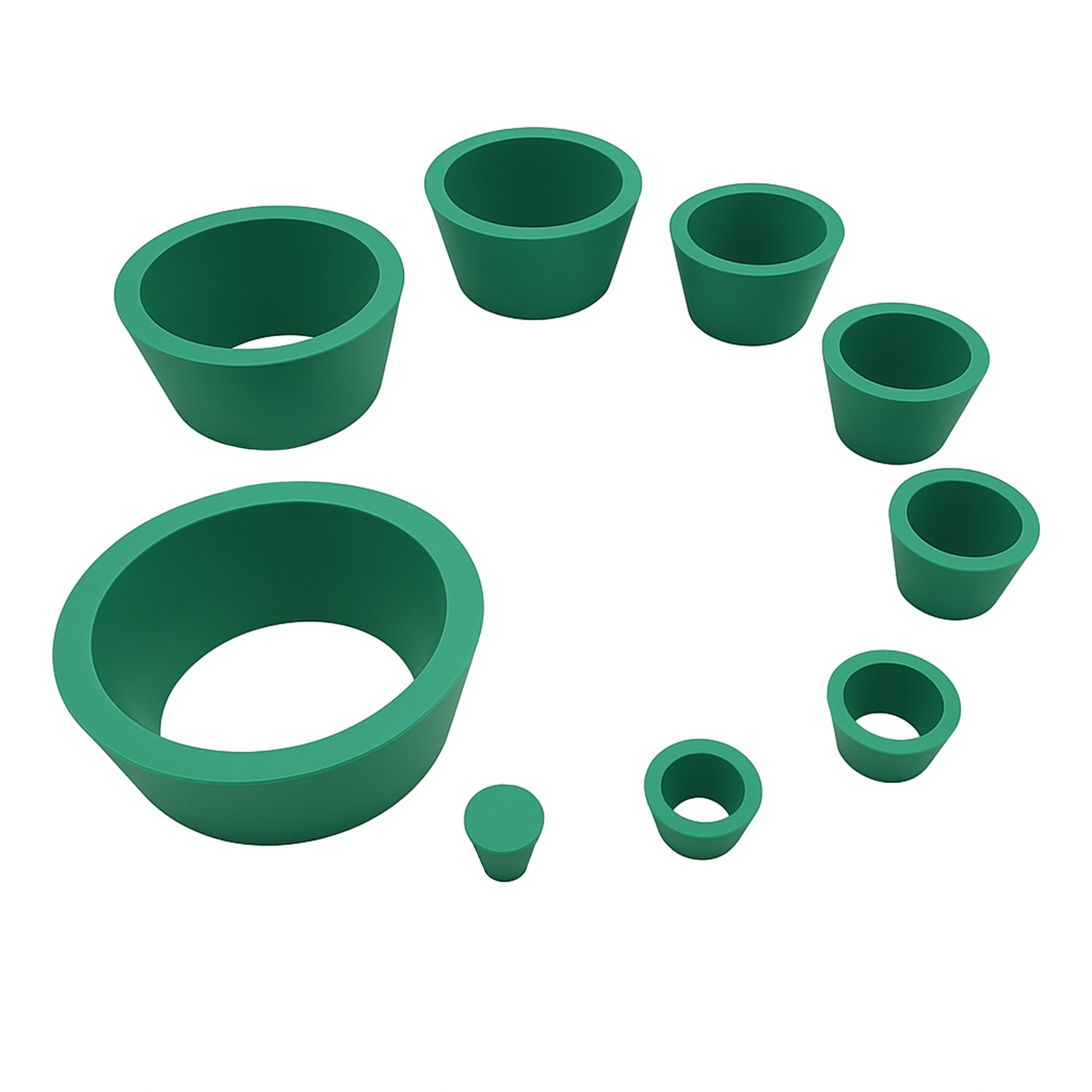 Rubber Guko Set - Stackable, 9 Pieces/Set