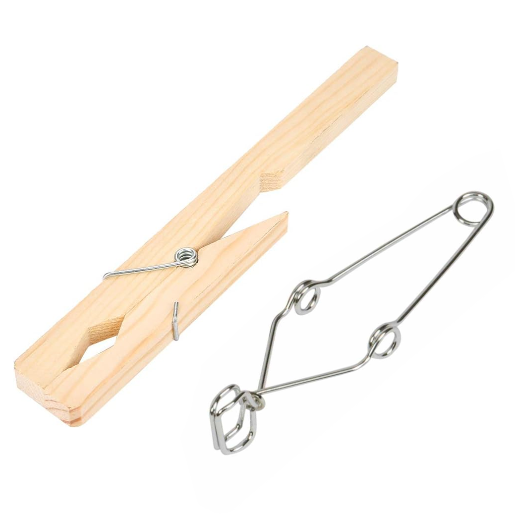 Reagenzglashalter – Edelstahl/Holz, mit Metallfeder