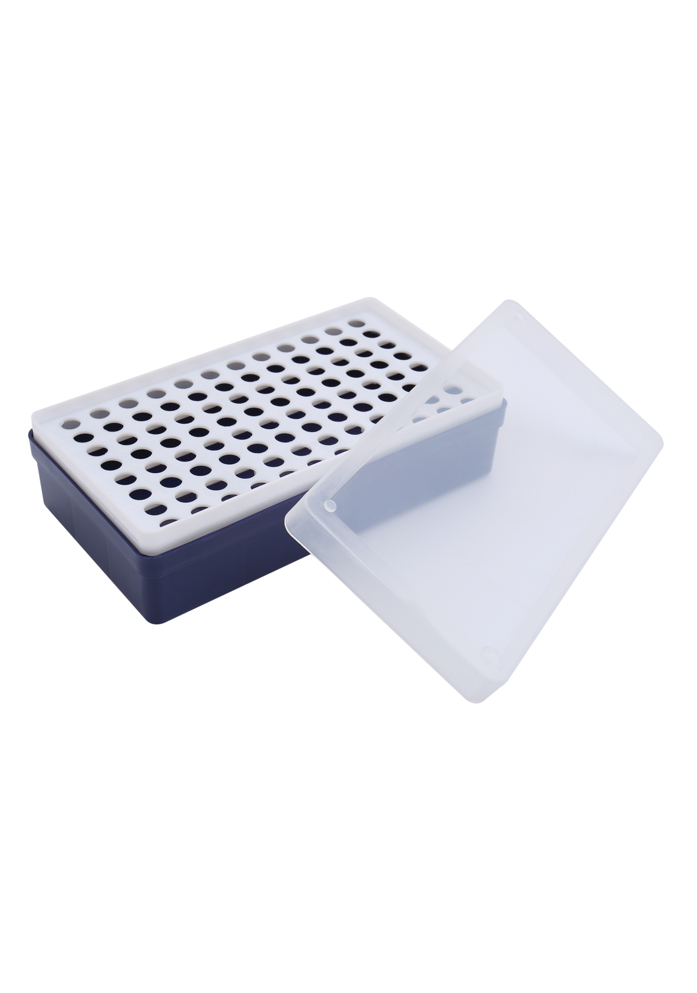 Gradilla para tubos de microcentrífuga de PP – con tapa transparente