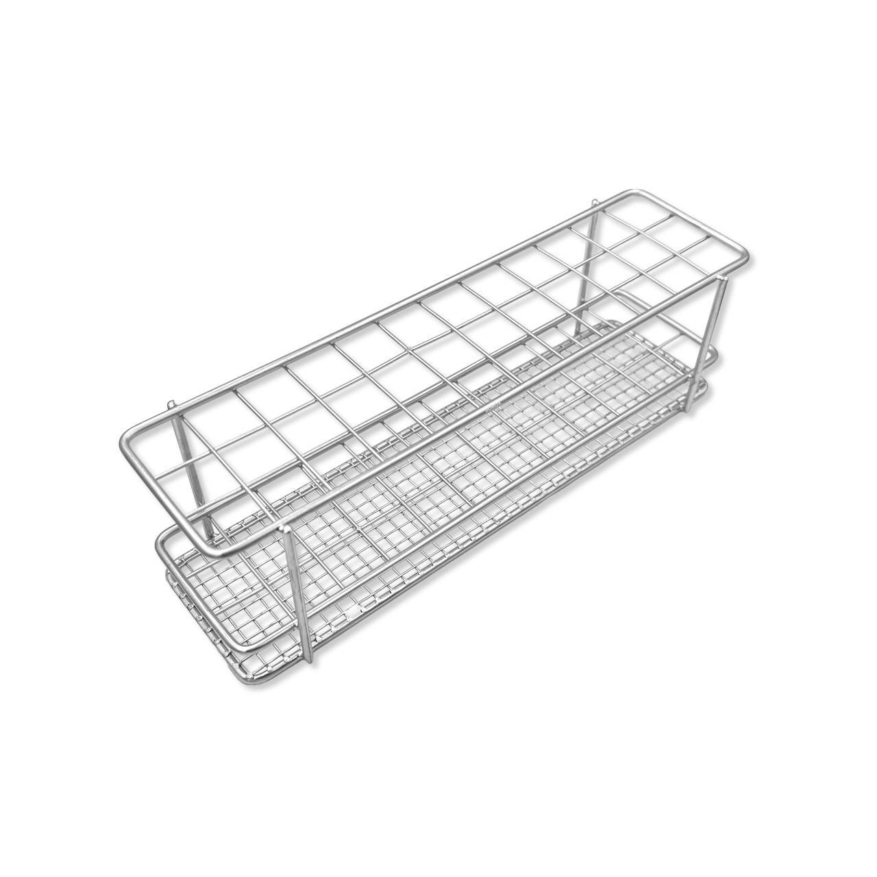 Gradilla para tubos de ensayo de acero inoxidable – con orificios cuadrados, 3 niveles